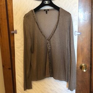 Escada Vintage Semi-sheer Gold & Brown Cardigan